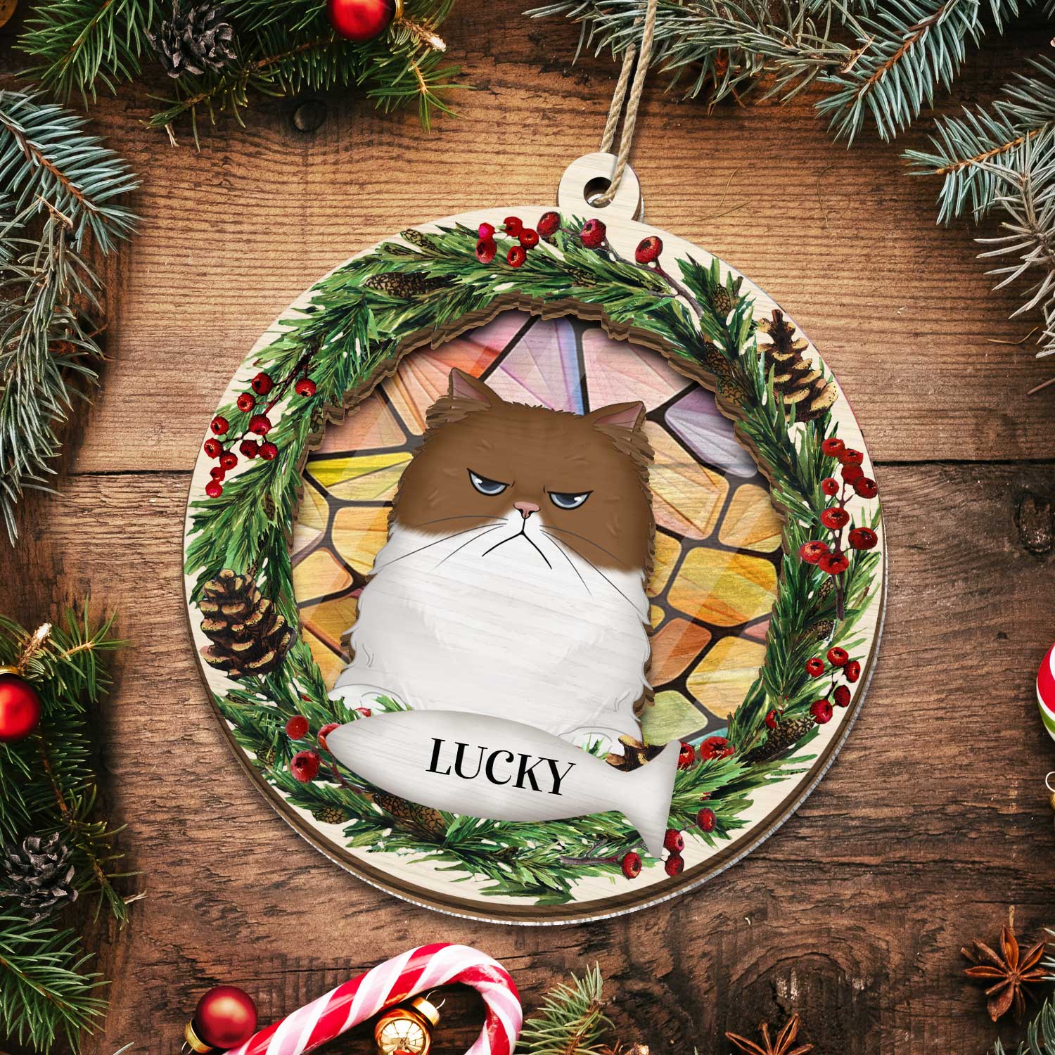 Lovely Dogs Cats - Christmas Memorial Gift For Pet Lovers - Personalized Suncatcher Ornament - Image 6