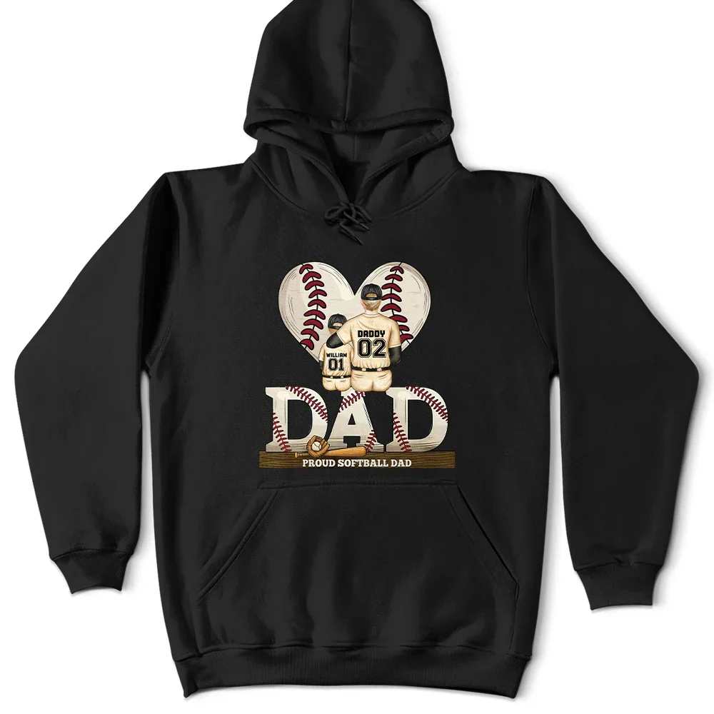 Loving Best Baseball Dad Ever - Personalized T Shirt - Image 6