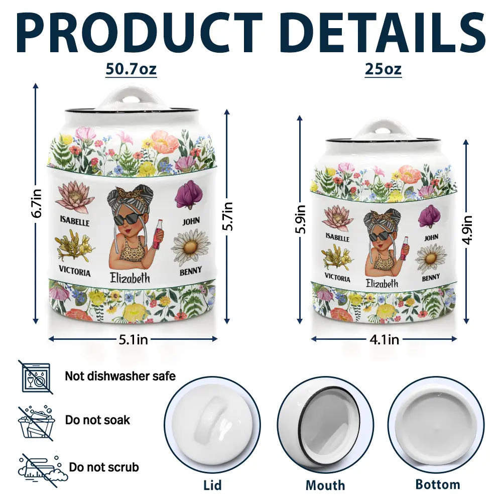 Made With Love Grandkids Eat Free - Personalized Cookie Jar - Image 5