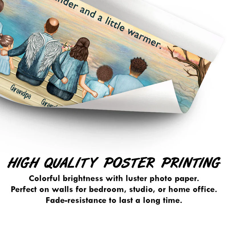 Make The World Grandparents Grandkids Sympathy Memorial - Family Gift - Personalized Custom Poster - Image 3