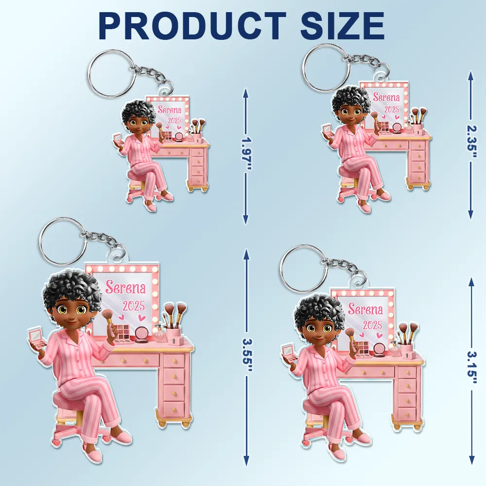 Makeup Girl Beauty 3D Effect - Personalized Acrylic Keychain - Image 5