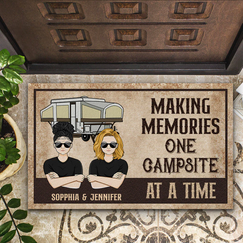 Making Memories One Campsite At A Time Camping - Couple Gift - Personalized Custom Doormat - Image 2