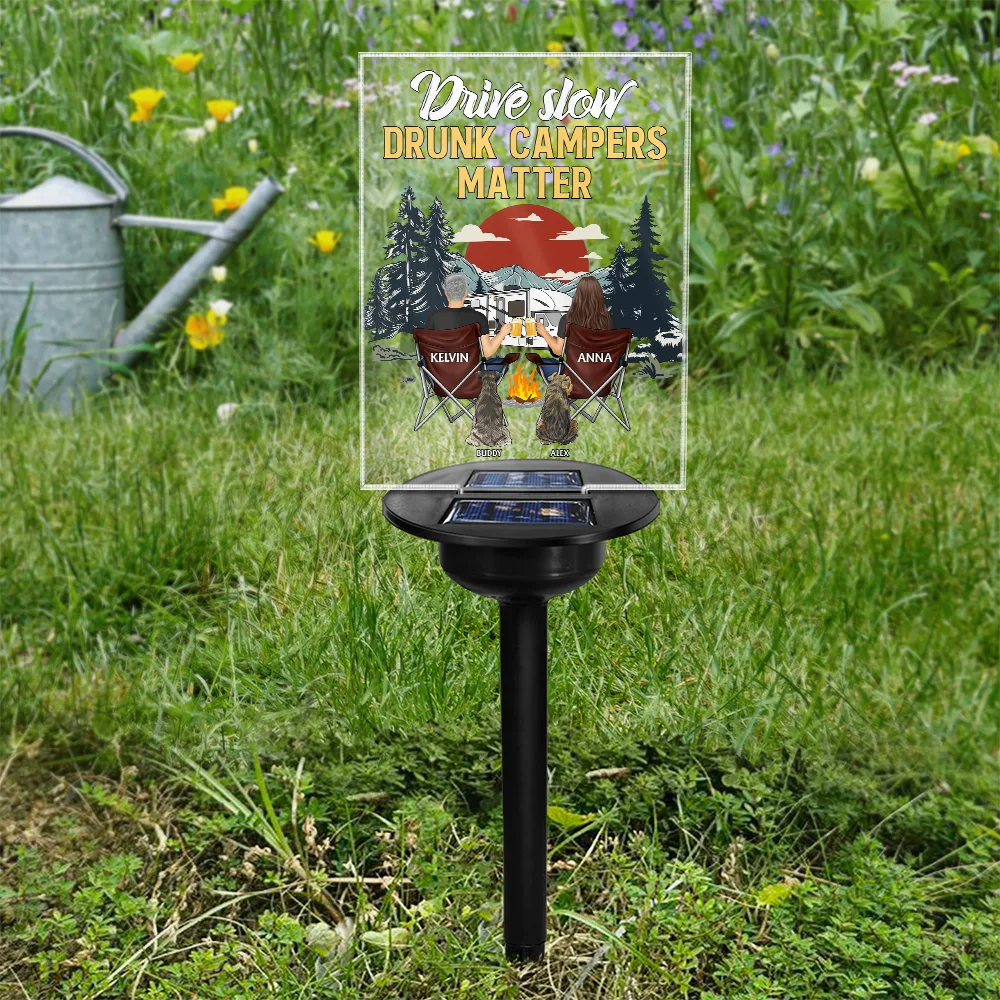 Making Memories One Campsite At A Time Camping Couple - Personalized Solar Light - Image 5