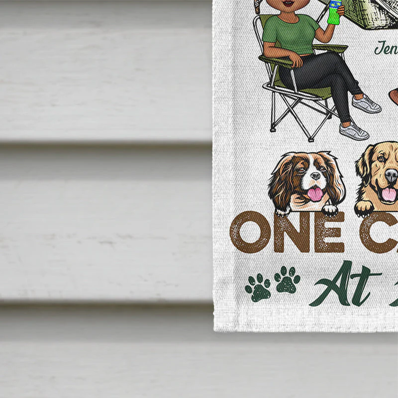 Making Memories One Campsite At A Time Dogs Camping Husband Wife - Couple Gift - Personalized Custom Flag - Image 4