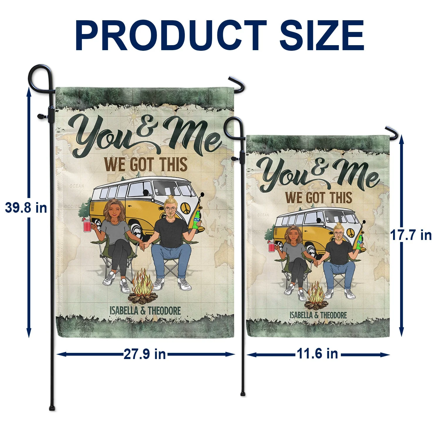 Making Memories One Campsite At A Time - Gift For Camping Lovers, Campsite, Camping Decor, Couple, Family - Personalized Custom Flag - Image 5