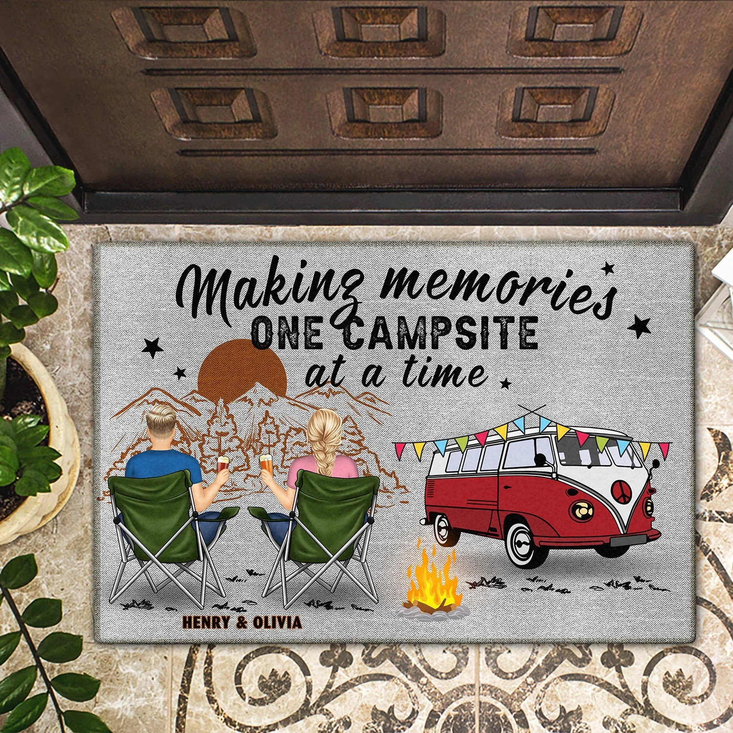 Making Memories One Campsite At A Time - Gift For Camping Lovers - Personalized Doormat - Image 2