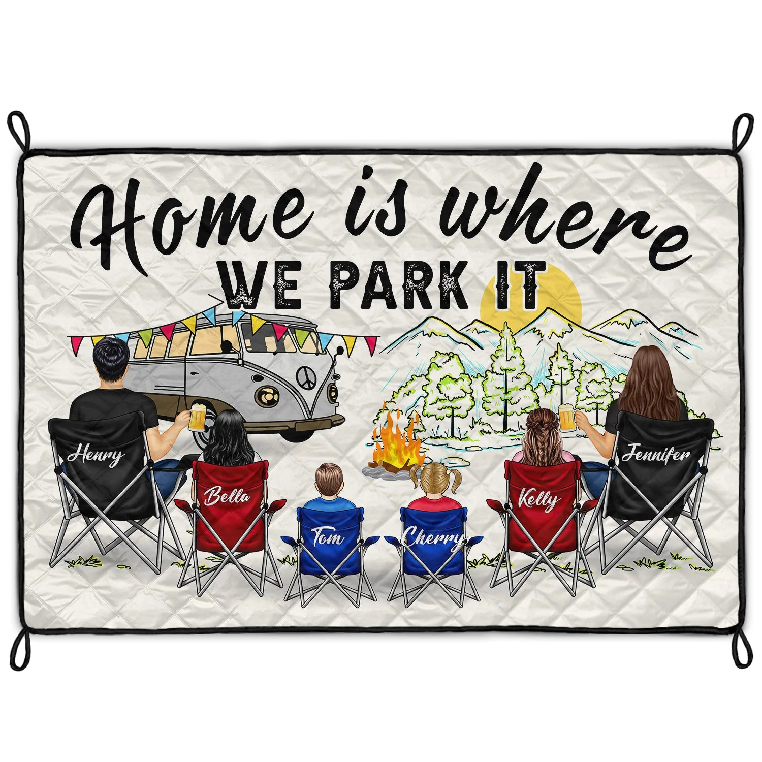 Making Memories One Campsite At A Time - Gift For Camping Lovers - Personalized Outdoor Waterproof Camping Picnic Blanket - Image 2