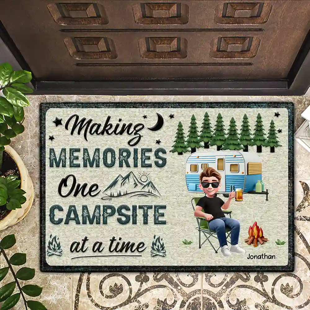 Making Memories One Campsite At A Time - Personalized Doormat - Image 2