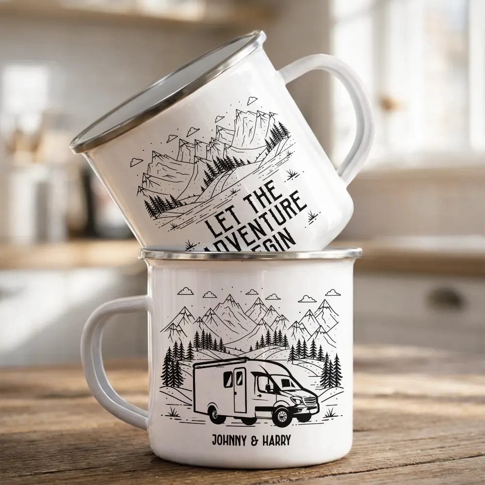 Making Memories One Campsite At A Time - Personalized Enamel Mug - Image 2