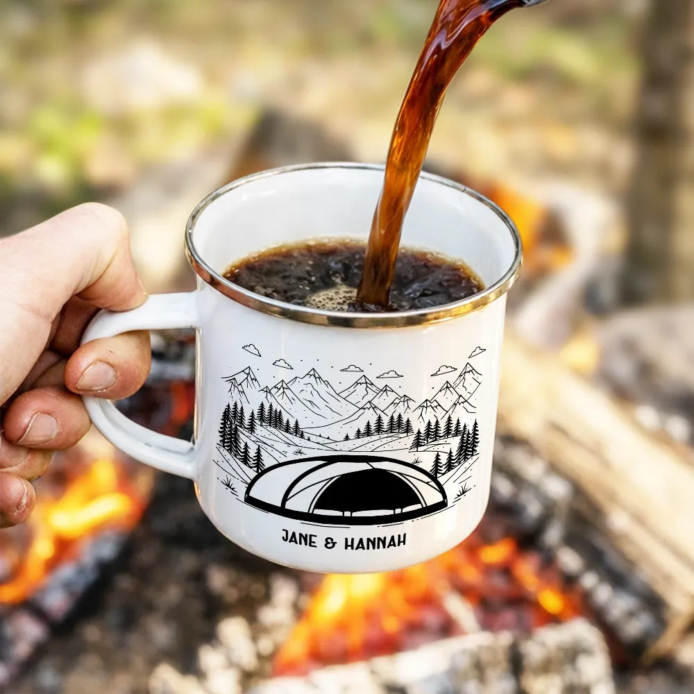 Making Memories One Campsite At A Time - Personalized Enamel Mug - Image 4