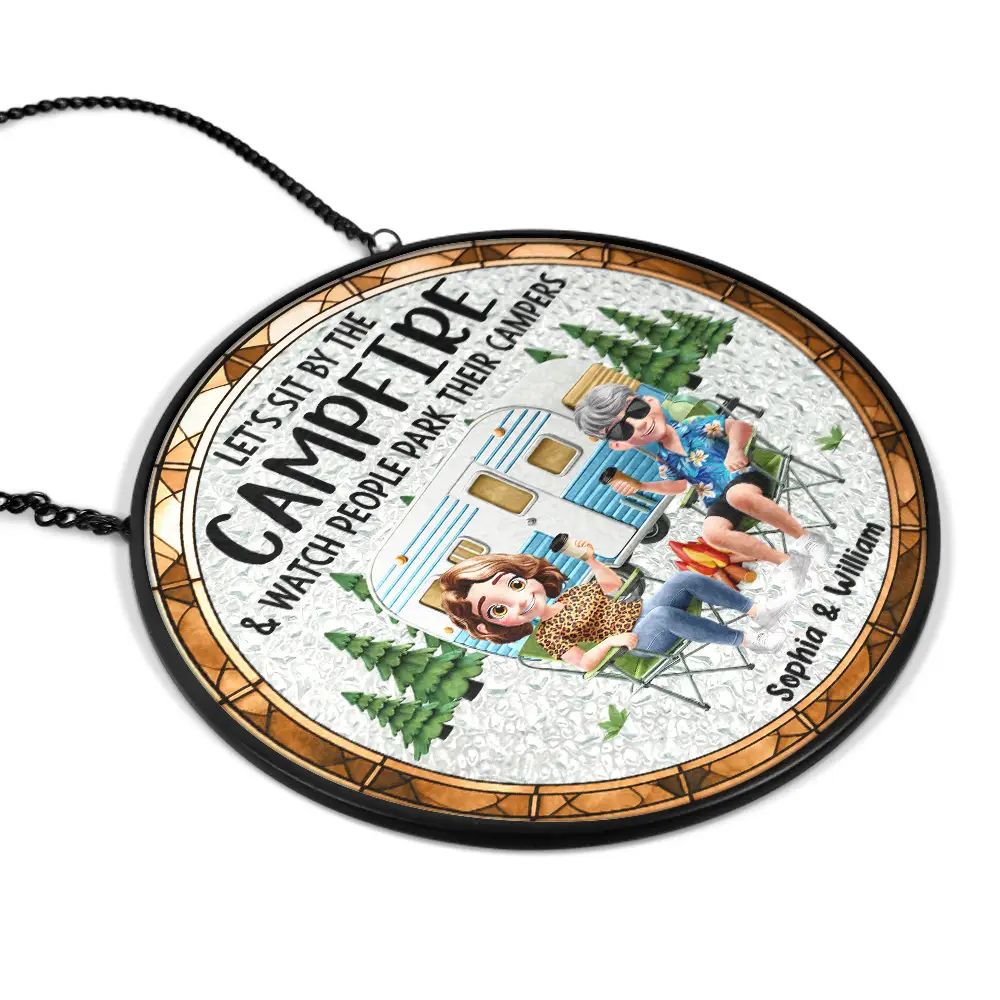 Making Memories One Campsite At A Time - Personalized Stained Glass Window Hanging Suncatcher - Image 2