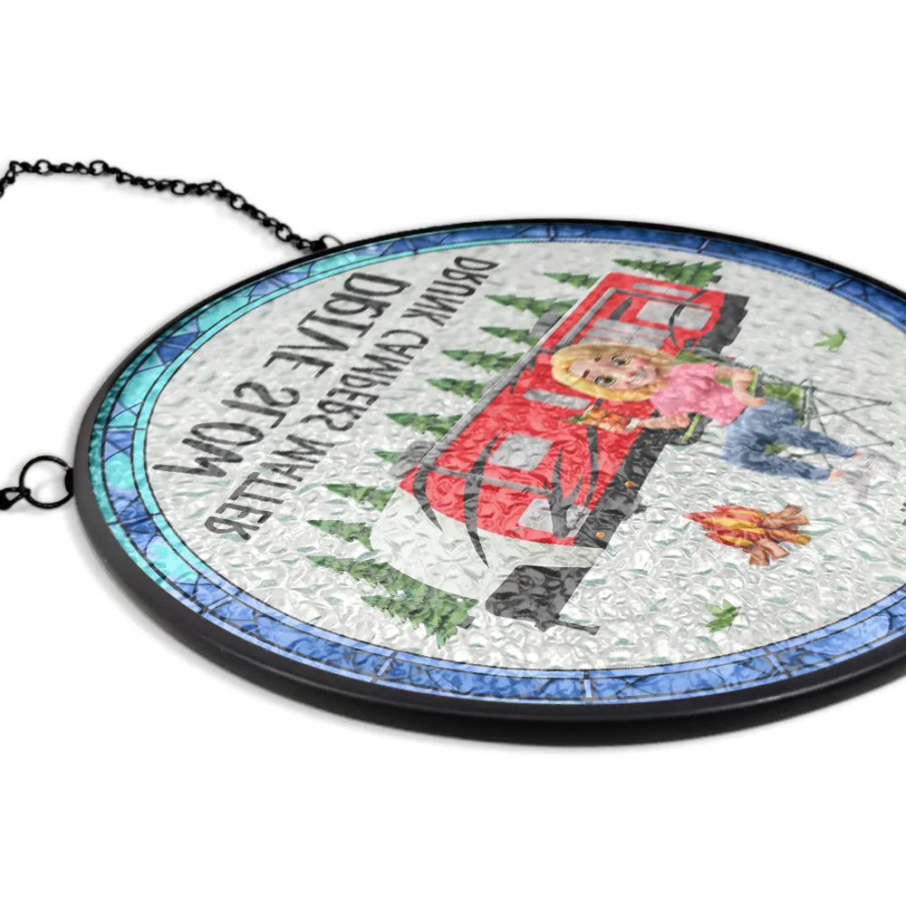 Making Memories One Campsite At A Time - Personalized Stained Glass Window Hanging Suncatcher - Image 5