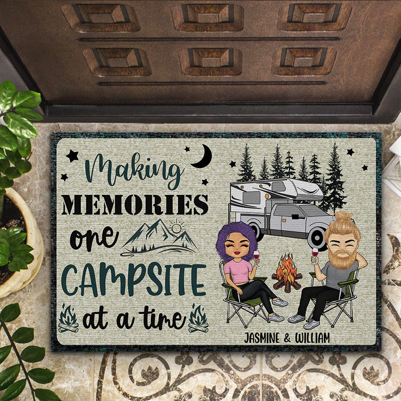 Making Memories One Campsite - Gift For Camping Lovers - Personalized Custom Doormat - Image 2