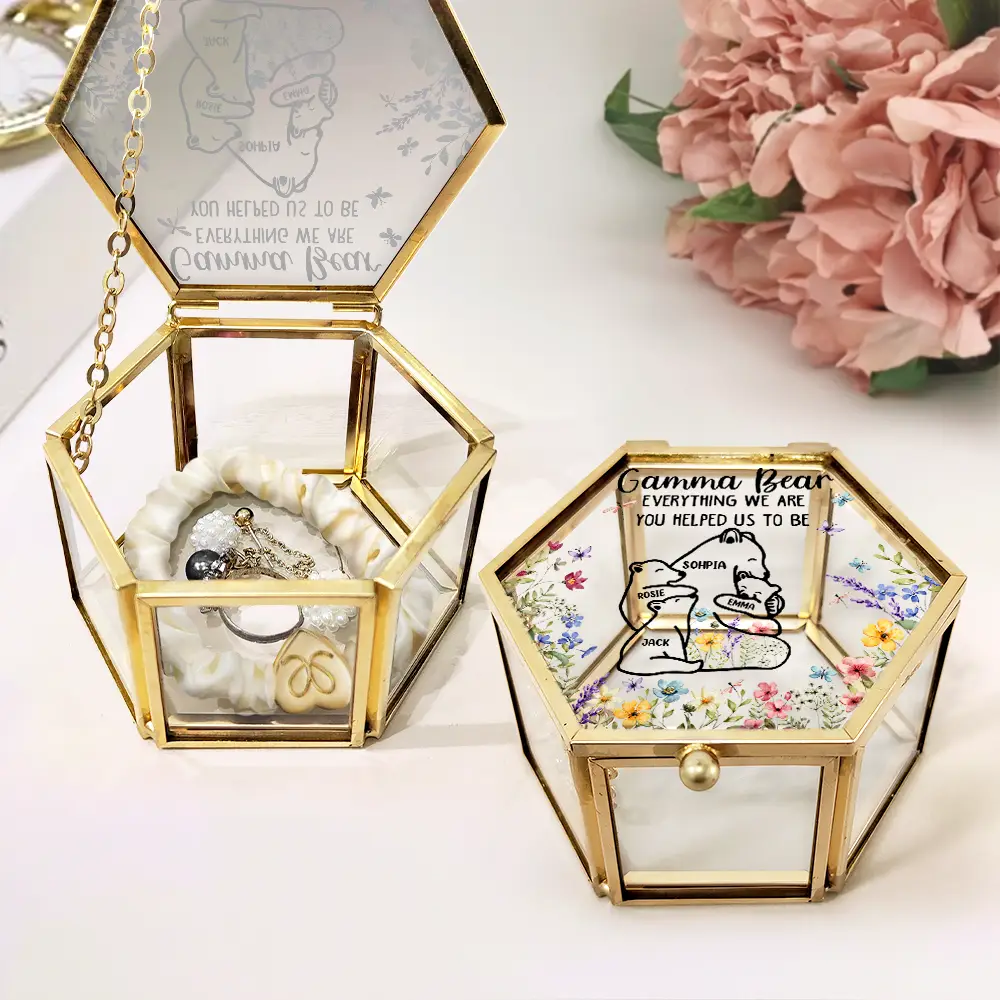 Mama Bear Everything I Am You Helped Me To Be - Personalized Glass Jewelry Box - Image 2