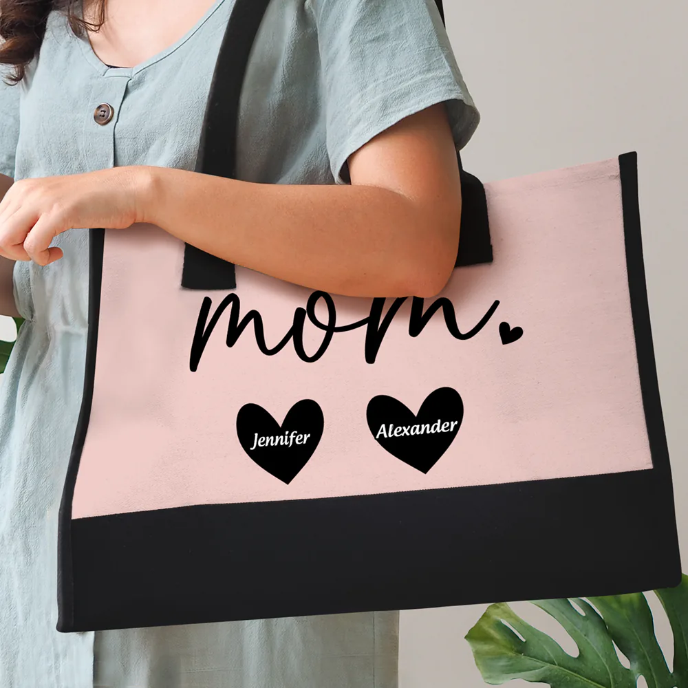 Mama Gigi Grandma - Personalized Canvas Tote Bag - Image 3
