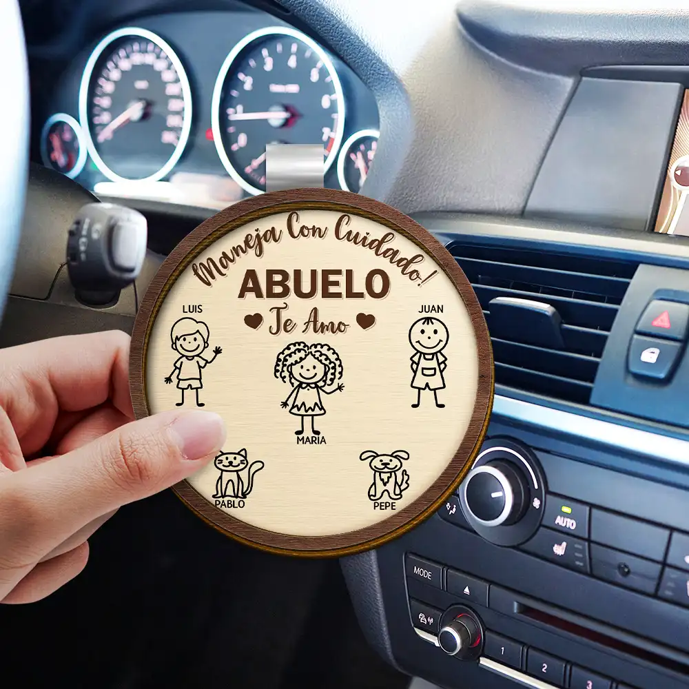 Maneja Con Cuidado Papá Abuelo - Clip Para Parasol Del Coche De Forma Especial Personalizado - Image 3