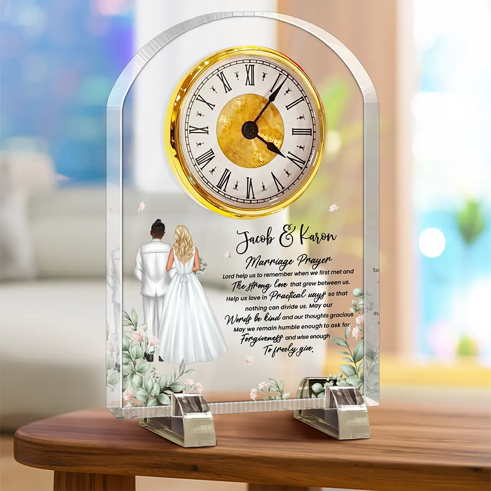 Marriage Prayer - Personalized Acrylic Desk Clock - Image 3