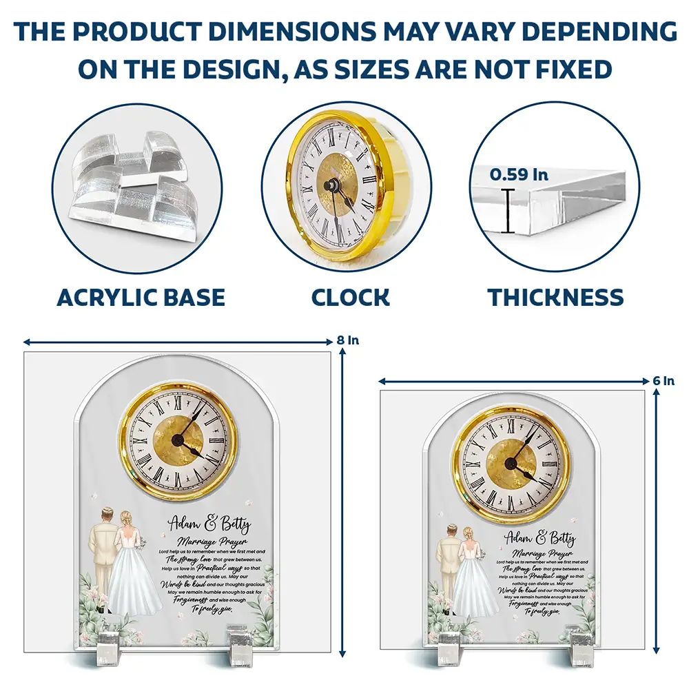 Marriage Prayer - Personalized Acrylic Desk Clock - Image 5