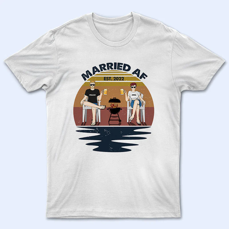 Married AF - Gift For Couples - Personalized Custom T Shirt