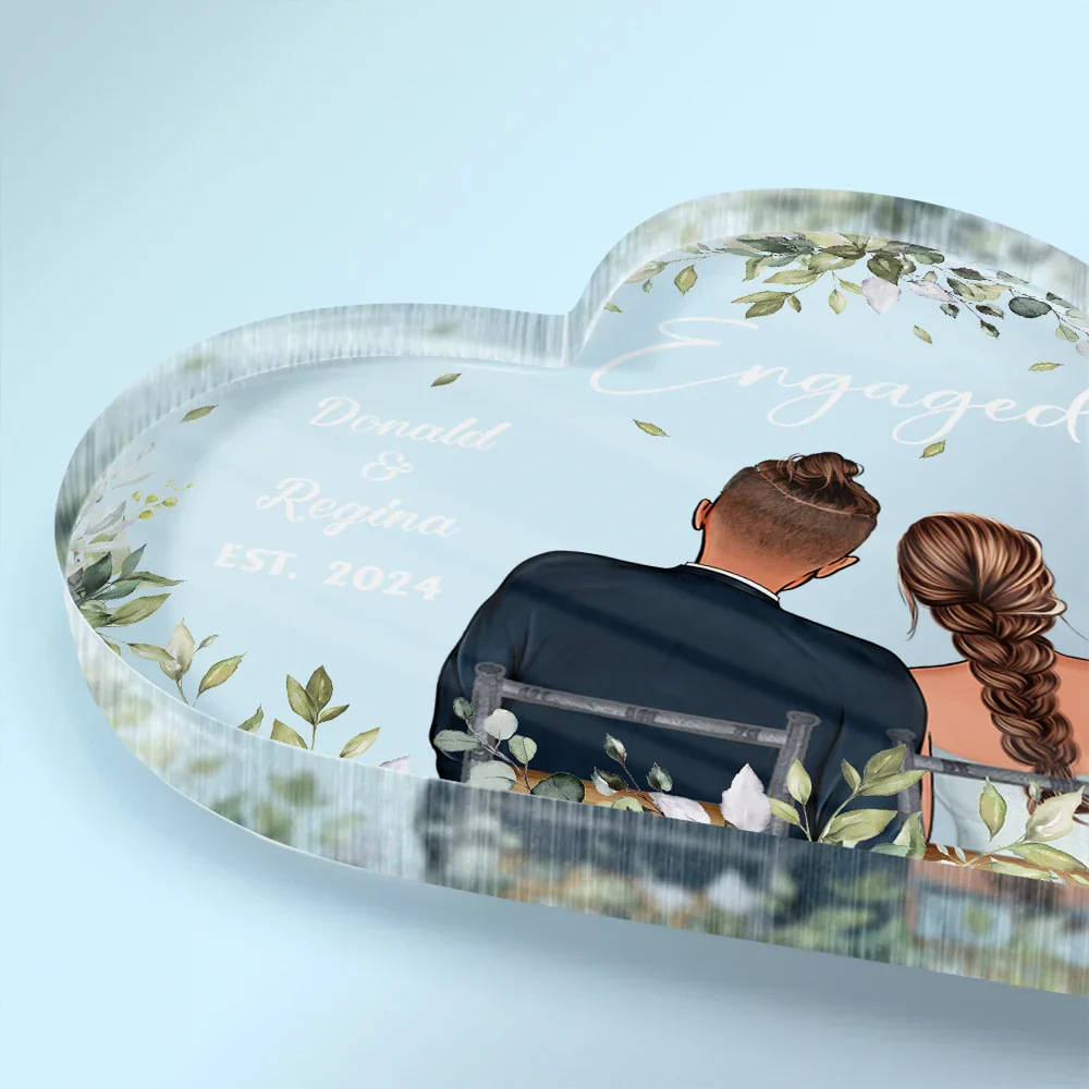 Married Couples Forever Loved - Personalized Heart Shaped Acrylic Plaque - Image 3