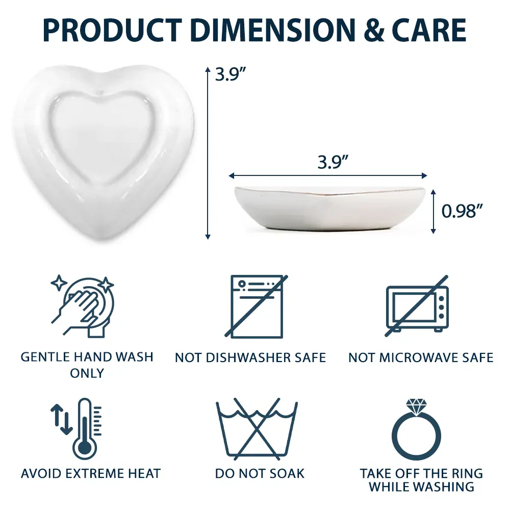 Married Engaged Couple & The Sea Wedding - Personalized Heart Ring Dish - Image 5