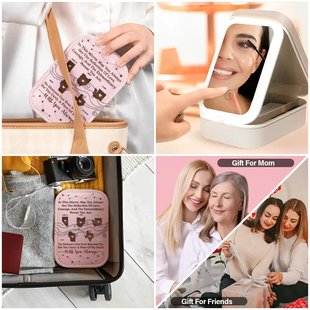 May You Always See The Reflection - Personalized Makeup Box With LED Mirror - Image 5