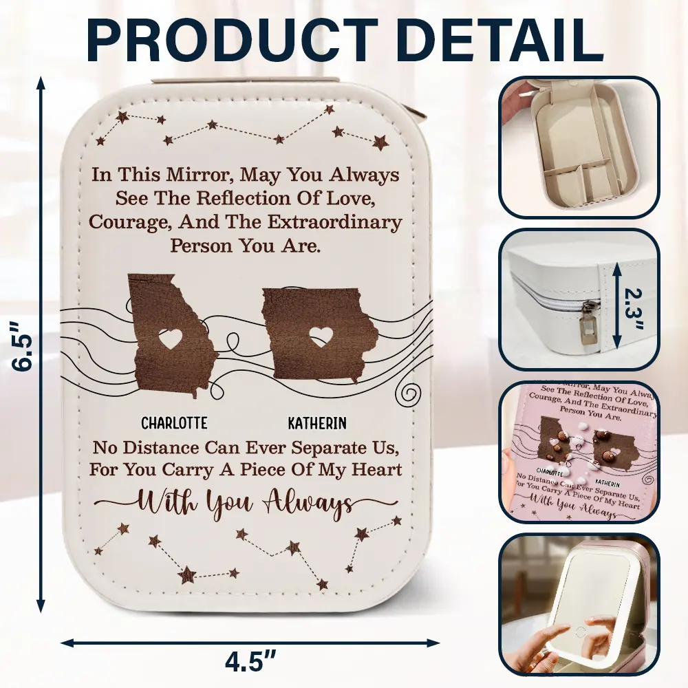 May You Always See The Reflection - Personalized Makeup Box With LED Mirror - Image 6