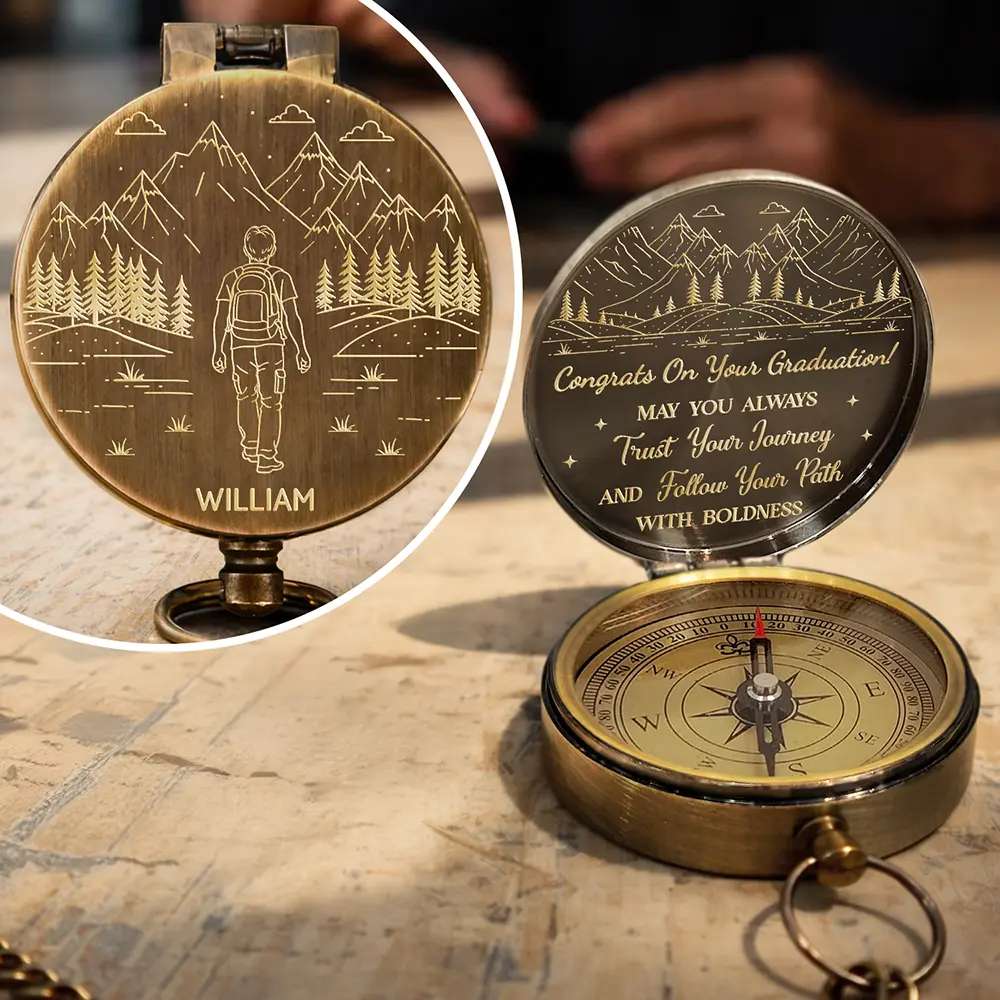 May You Always Trust Your Journey - Personalized Engraved Brass Compass