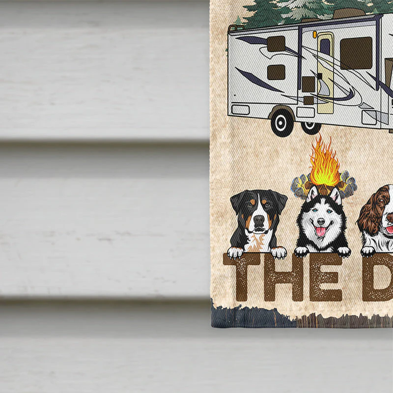 Me And The Dogs Camping Husband Wife - Couple Gift - Personalized Custom Flag - Image 4
