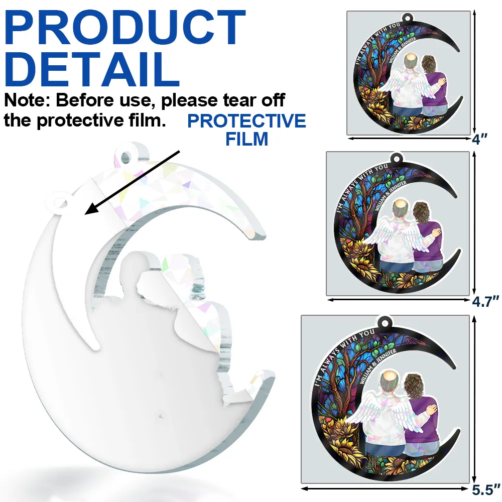 Memorial Always With You - Personalized Holographic Acrylic Ornament - Image 6