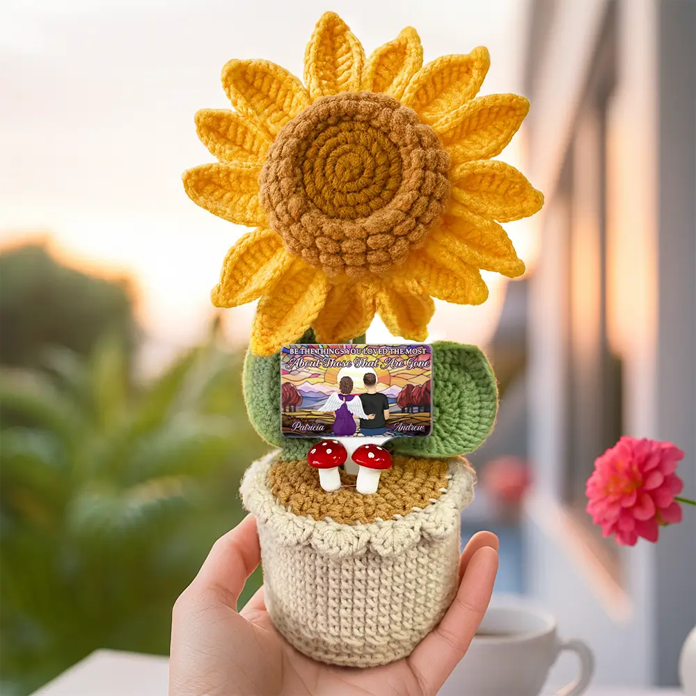 Memorial Be The Things You Loved The Most - Personalized Crochet Plant Pot - Image 4