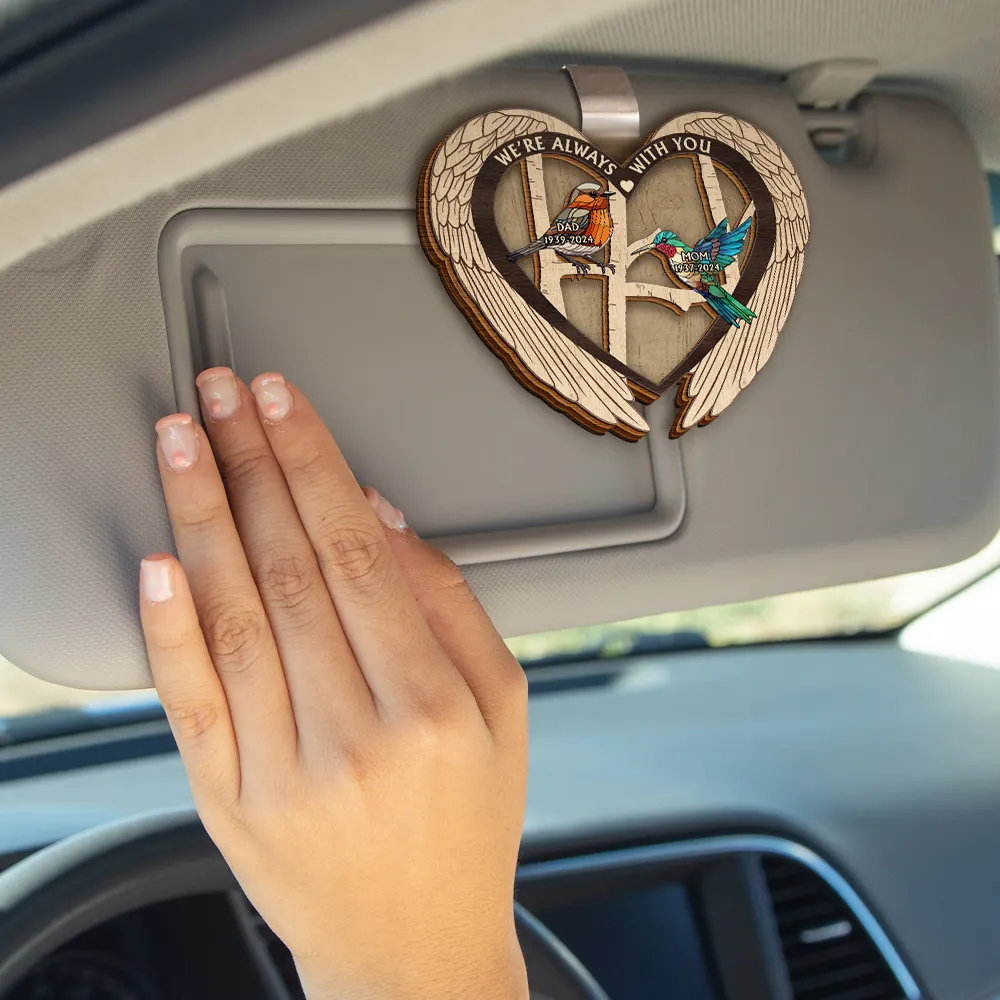 Memorial Bird I'm Always With You - Personalized Custom Shaped Car Visor Clip - Image 4