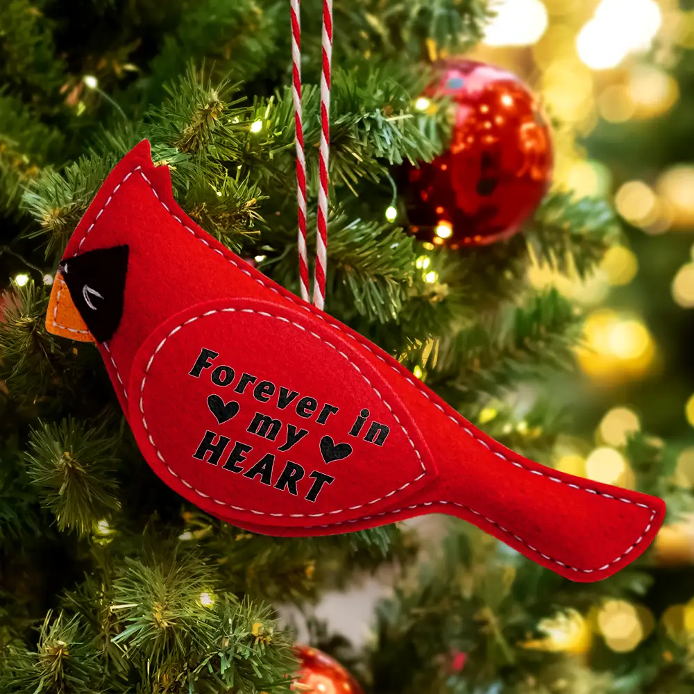 Memorial Cardinal Angels Appear I'm Always With You - Personalized Wool Felt Ornament - Image 2