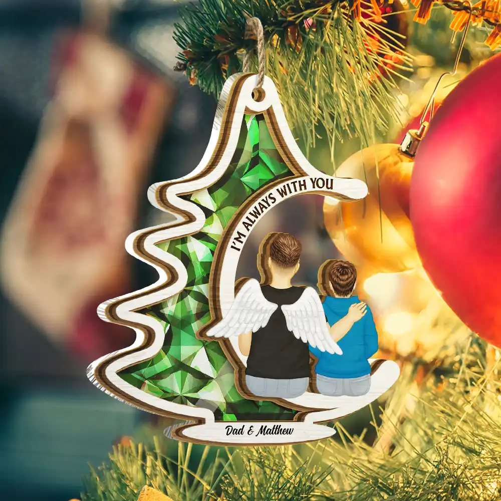 Memorial Christmas Tree Always With You - Personalized Suncatcher Ornament - Image 2