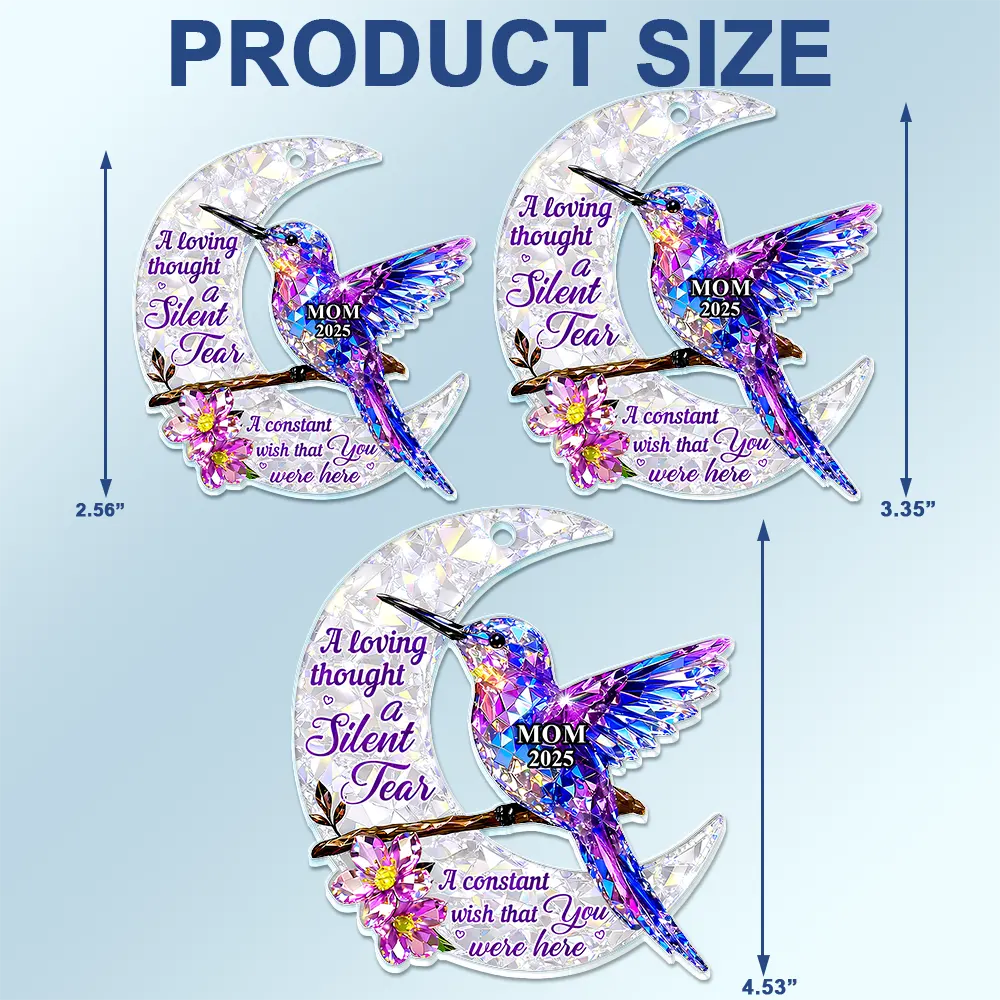 Memorial Crystal Effect Those We Love Don't Go Away - Personalized Acrylic Car Hanger - Image 4