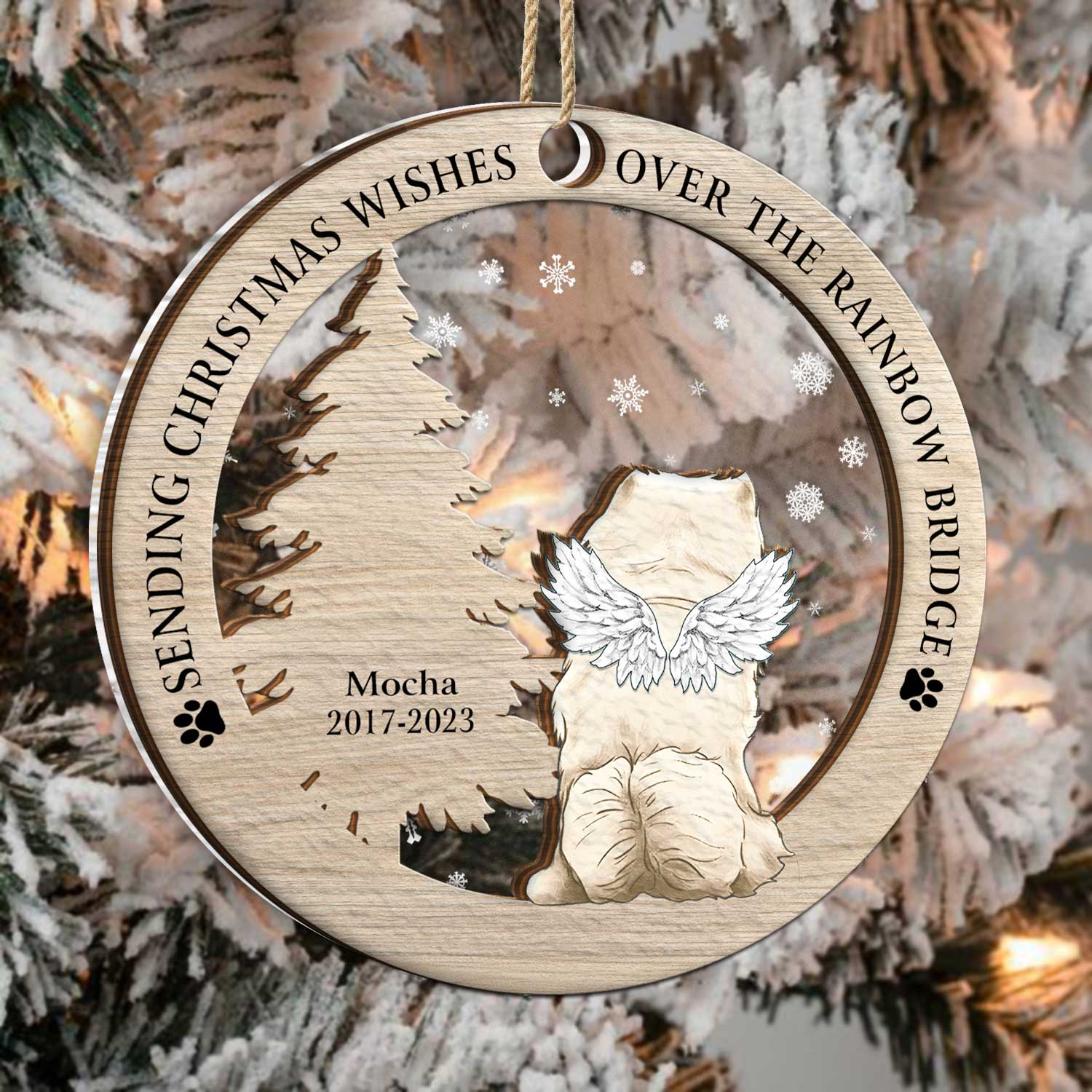 Memorial Dog Cat - Christmas Keepsake Gift For Pet Lovers - Personalized 2-Layered Mix Ornament - Image 3
