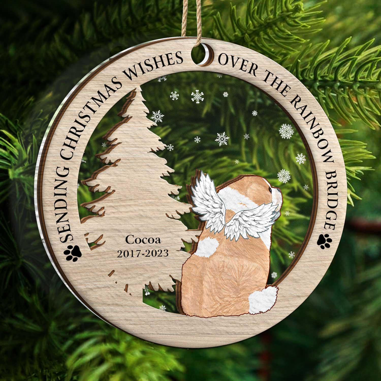 Memorial Dog Cat - Christmas Keepsake Gift For Pet Lovers - Personalized 2-Layered Mix Ornament - Image 5