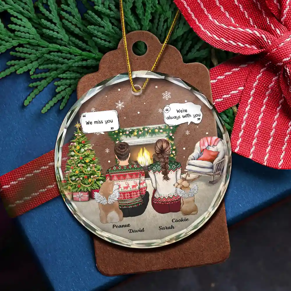 Memorial Dog Cat Our House Is Not The Same Without Your Paw Prints In It - Personalized Circle Glass Ornament - Image 5