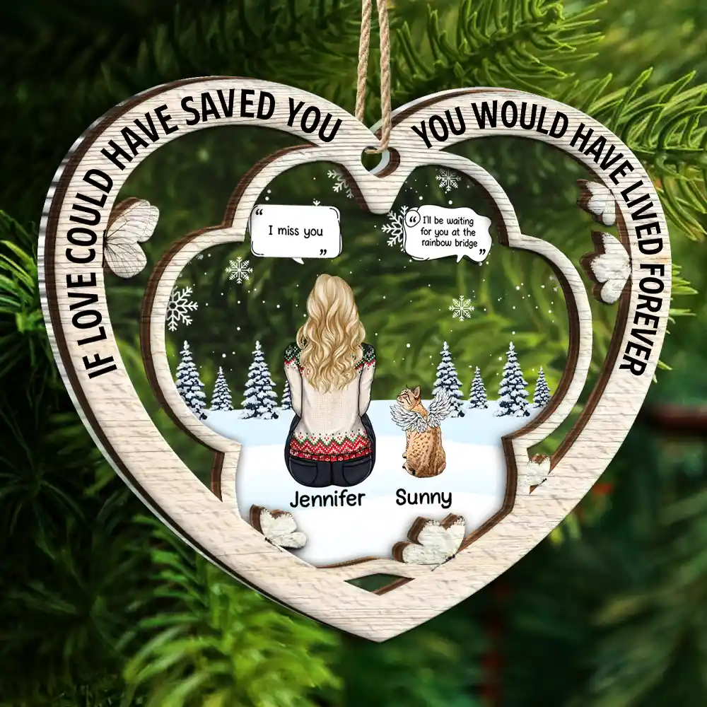 Memorial Dog Cat You Were My Favorite Hello & Hardest Goodbye - Personalized 2-Layered Mix Ornament - Image 5