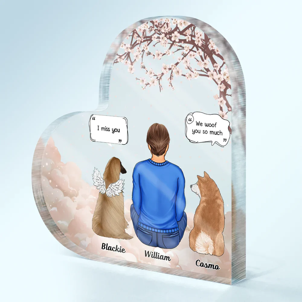 Memorial I Miss You I Know - Personalized Heart Shaped Acrylic Plaque - Image 2
