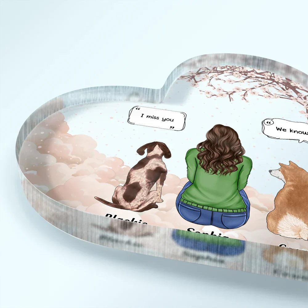 Memorial I Miss You I Know - Personalized Heart Shaped Acrylic Plaque - Image 3