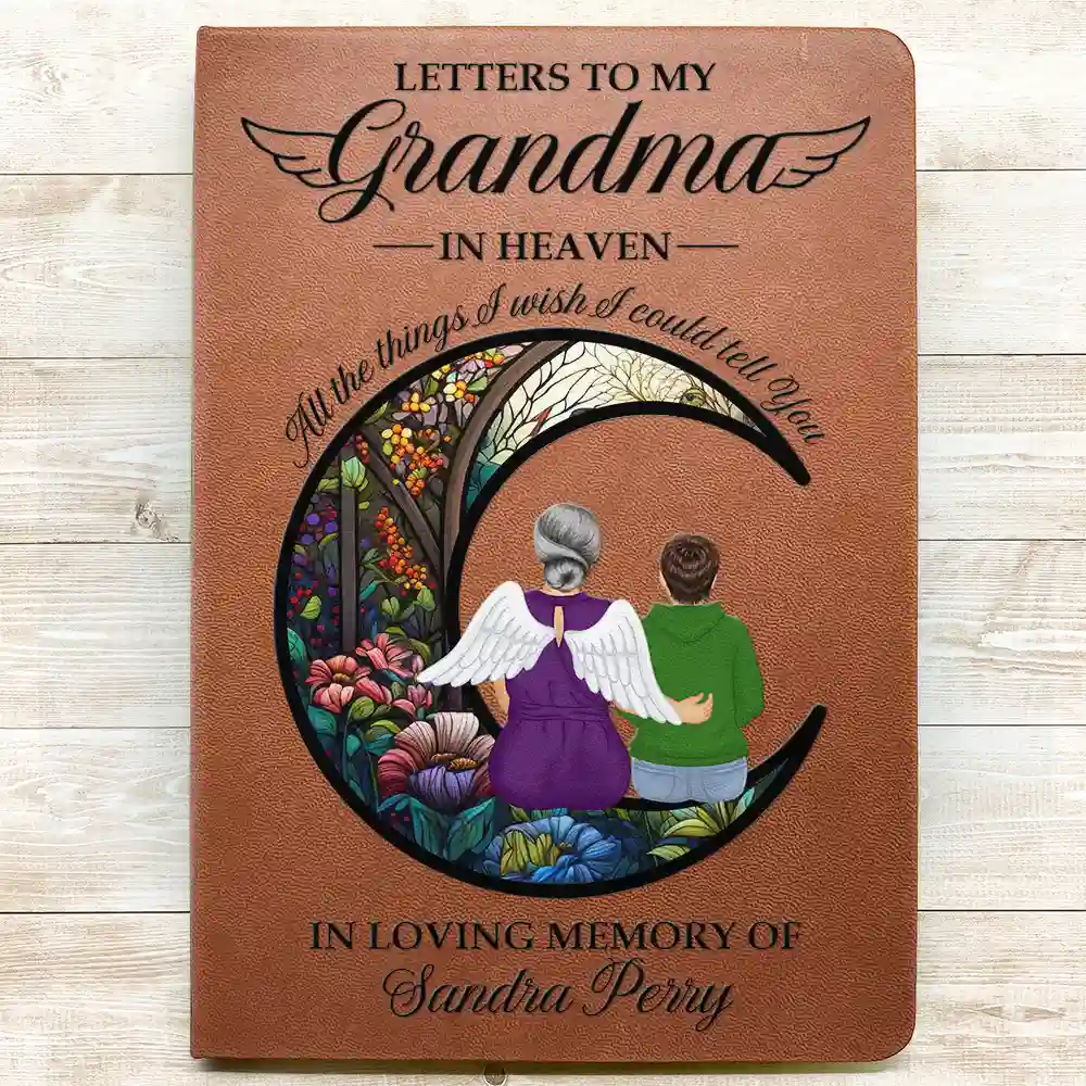 Memorial Letters To Loved One In Heaven - Personalized Leather Journal - Image 3