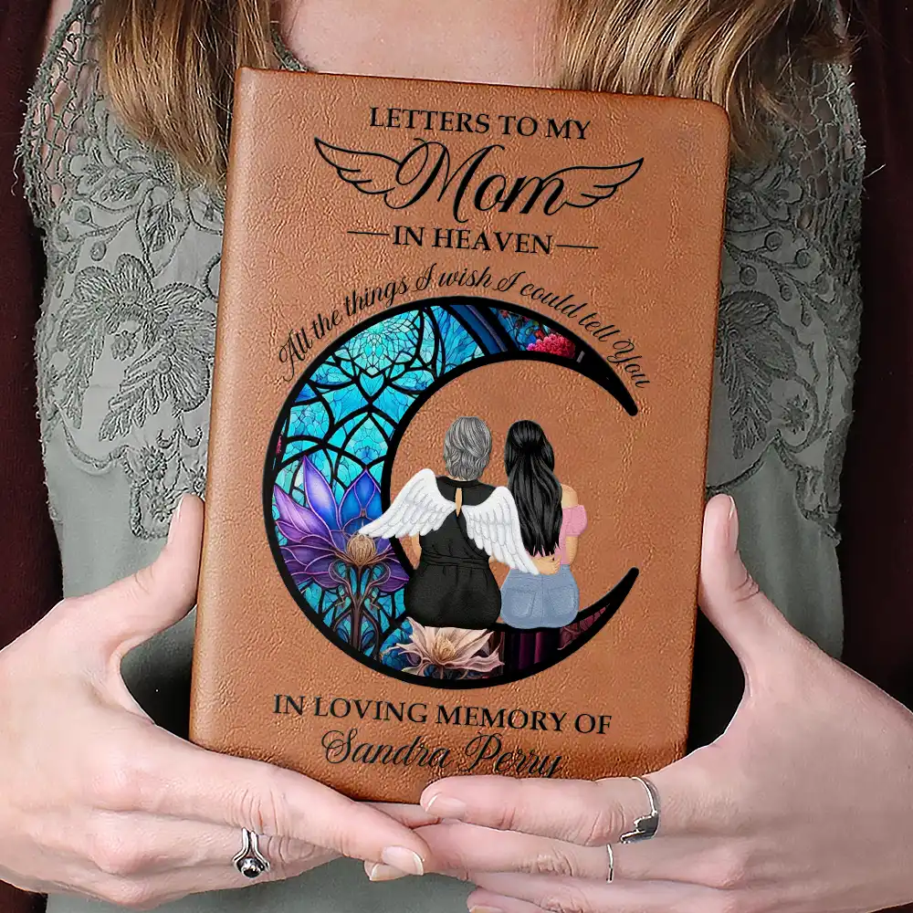 Memorial Letters To Loved One In Heaven - Personalized Leather Journal - Image 4