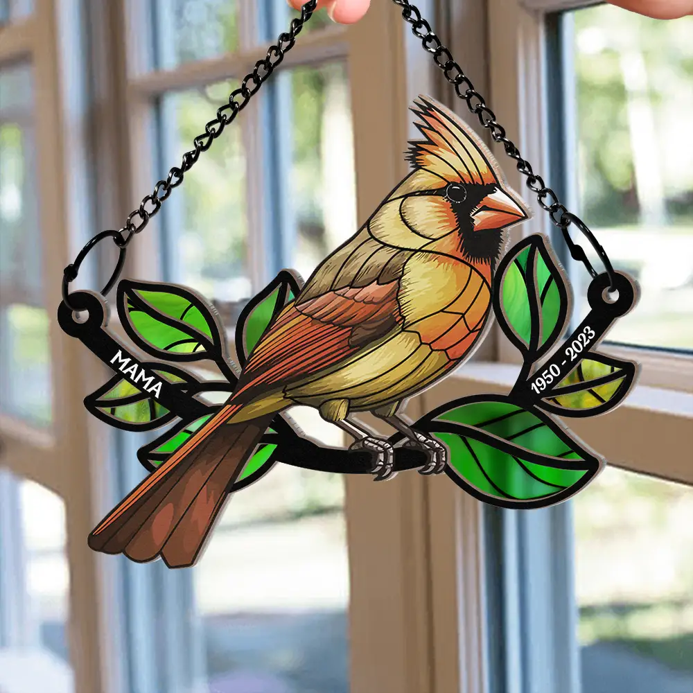 Memorial Mom Dad Grandma Grandpa - Personalized Window Hanging Suncatcher Ornament - Image 2