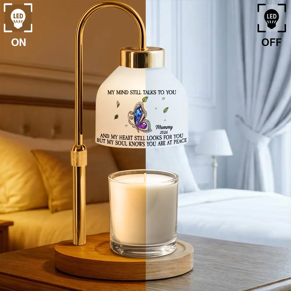 Memorial My Mind Still Talks To You - Personalized Candle Warmer Lamp - Image 3