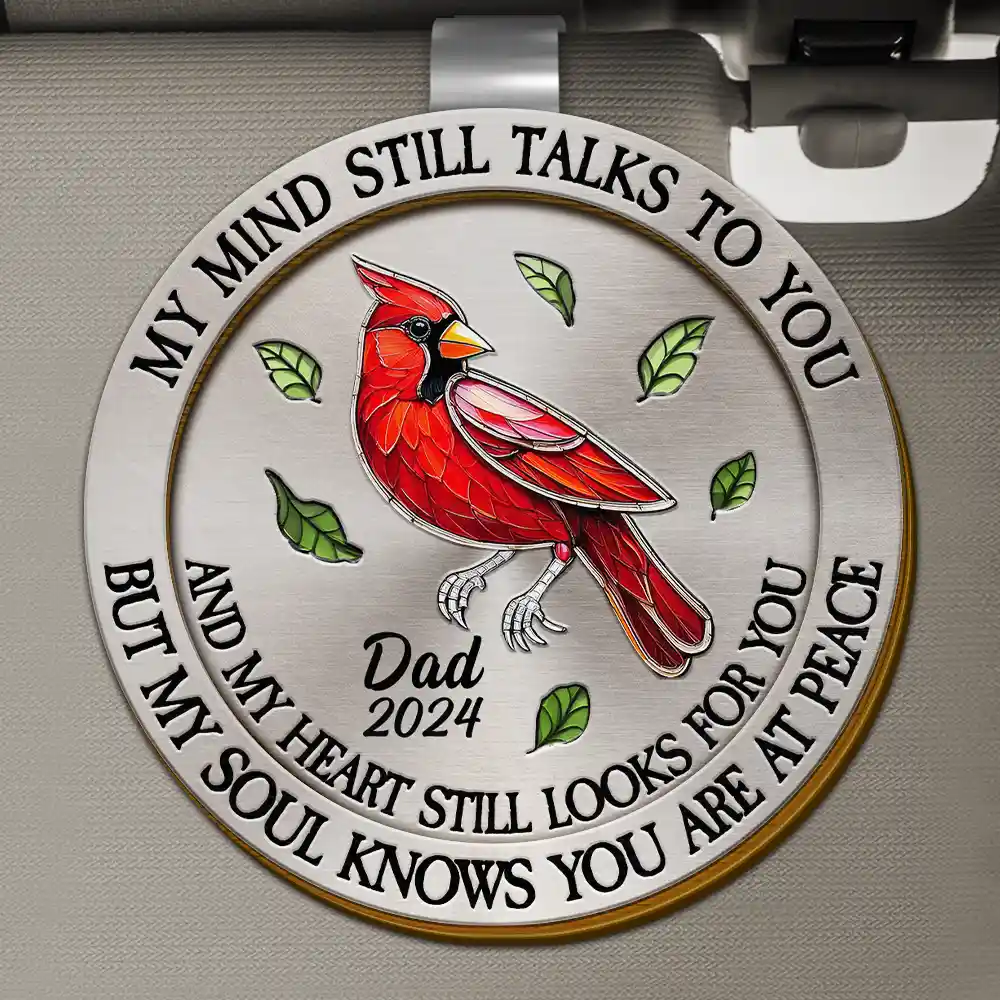 Memorial My Mind Still Talks To You - Personalized Custom Shaped Car Visor Clip