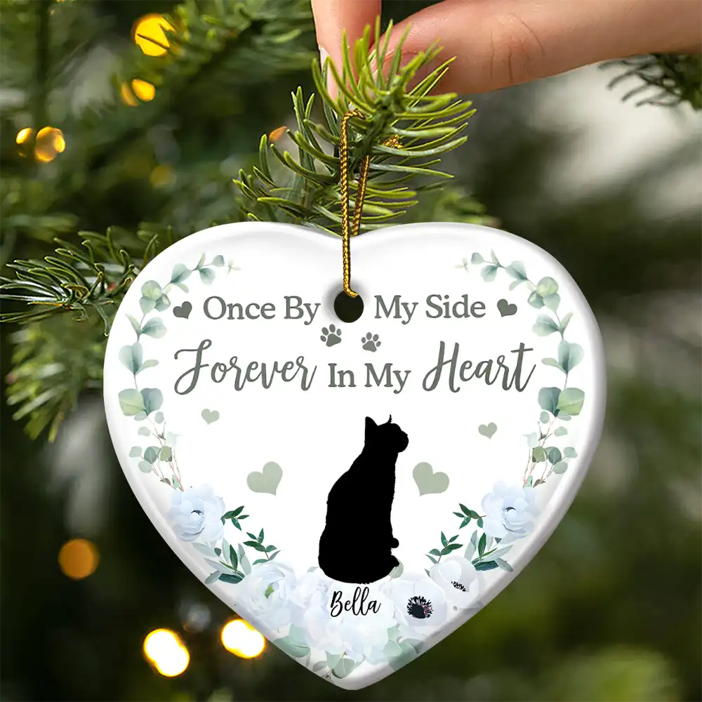 Memorial Not All Angels Have Wings Some Have Whiskers - Personalized Heart Ceramic Ornament - Image 3