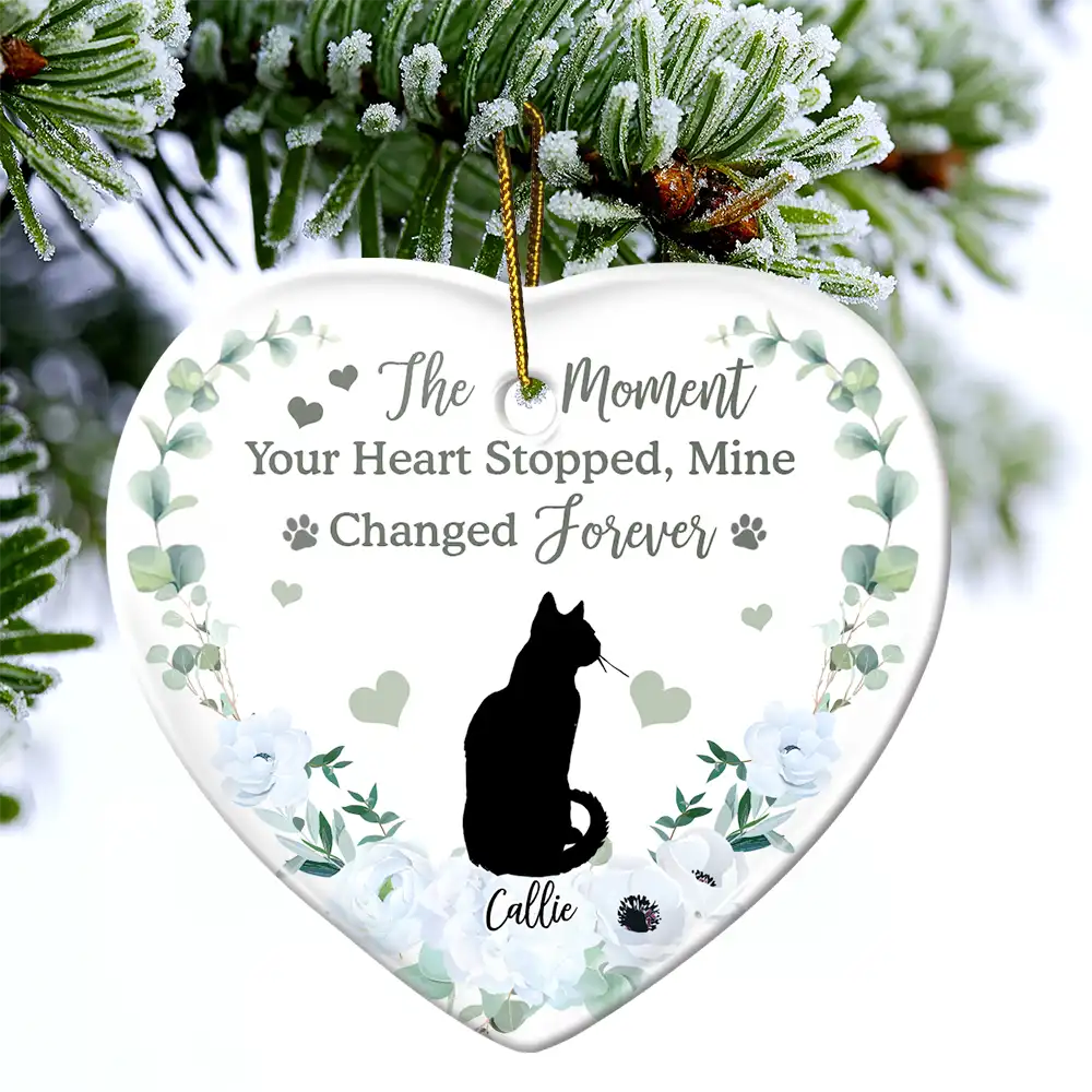Memorial Not All Angels Have Wings Some Have Whiskers - Personalized Heart Ceramic Ornament - Image 4
