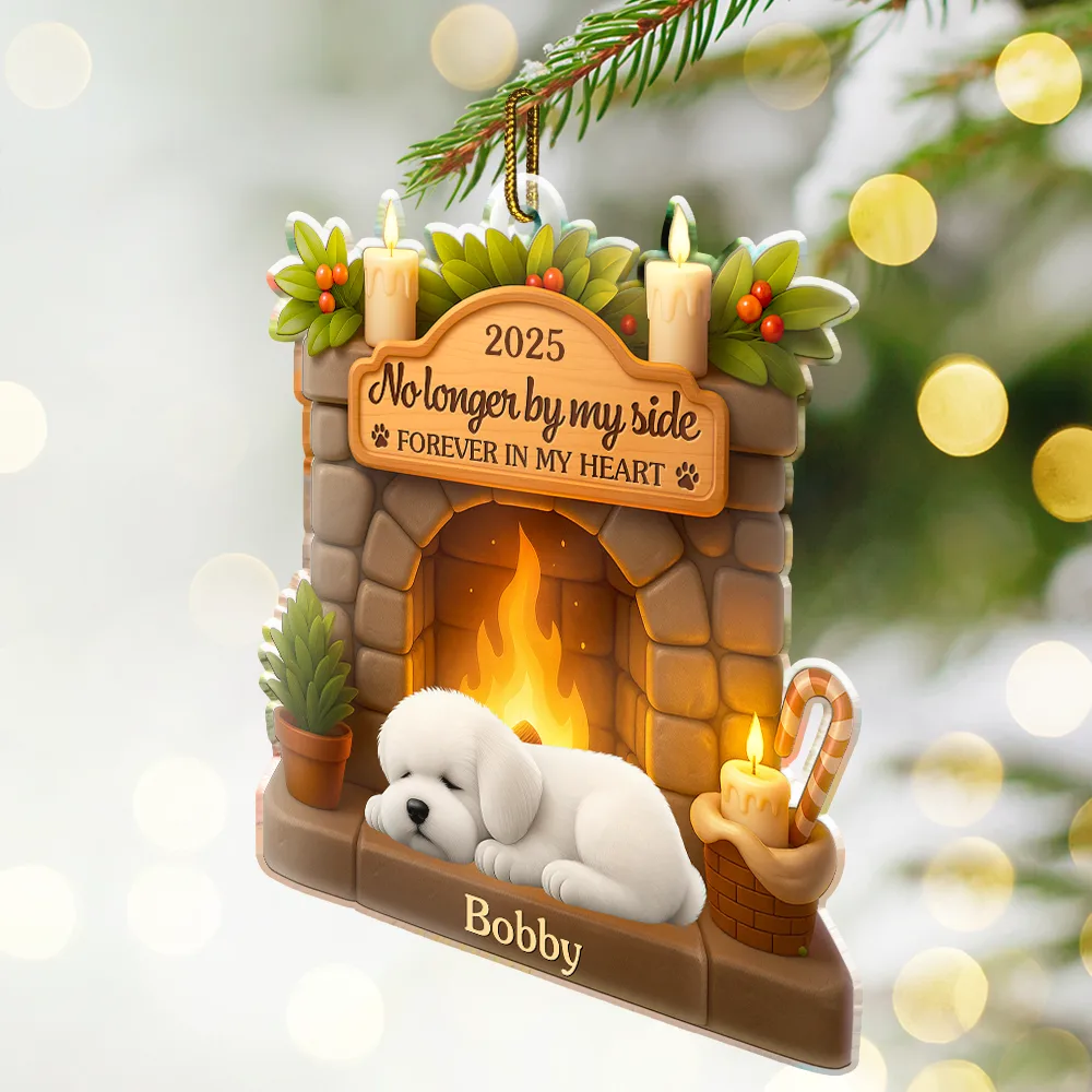 Memorial Once By My Side Forever In My Heart - Personalized Custom Shaped Acrylic Ornament - Image 2