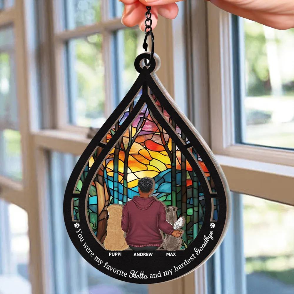 Memorial Once By My Side, Forever In My Heart - Personalized Window Hanging Suncatcher Ornament - Image 2